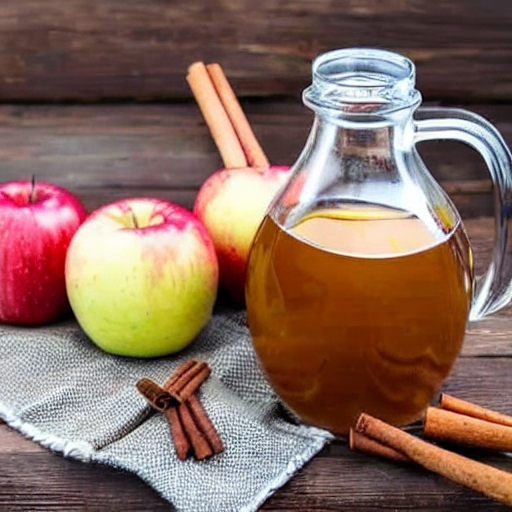 apple cider vinegar in a jar.