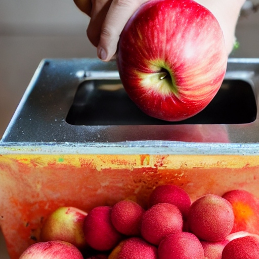 crusing apple in a food processor