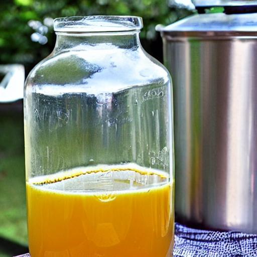 fermenting apple juice in a glass jar