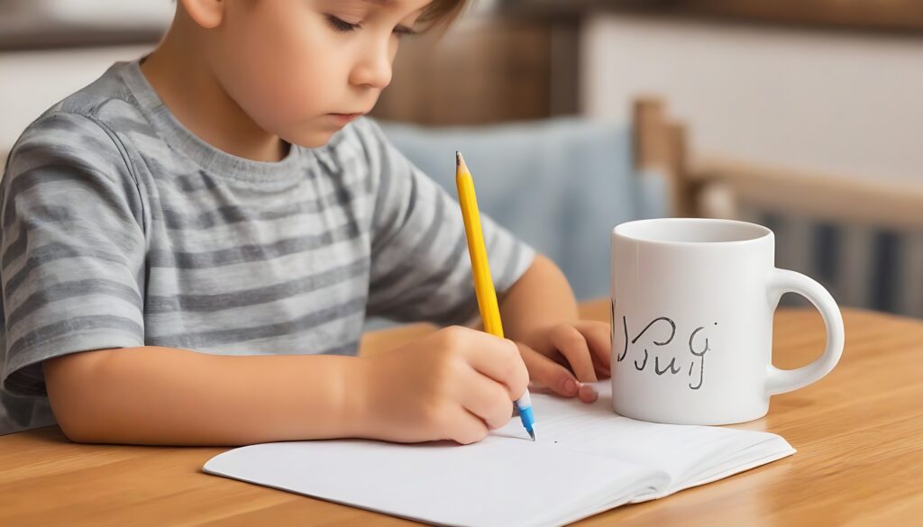 kid with its personalized mug