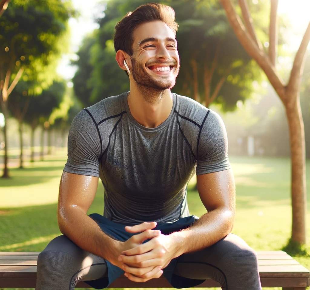 happy man who sets goals for fitness